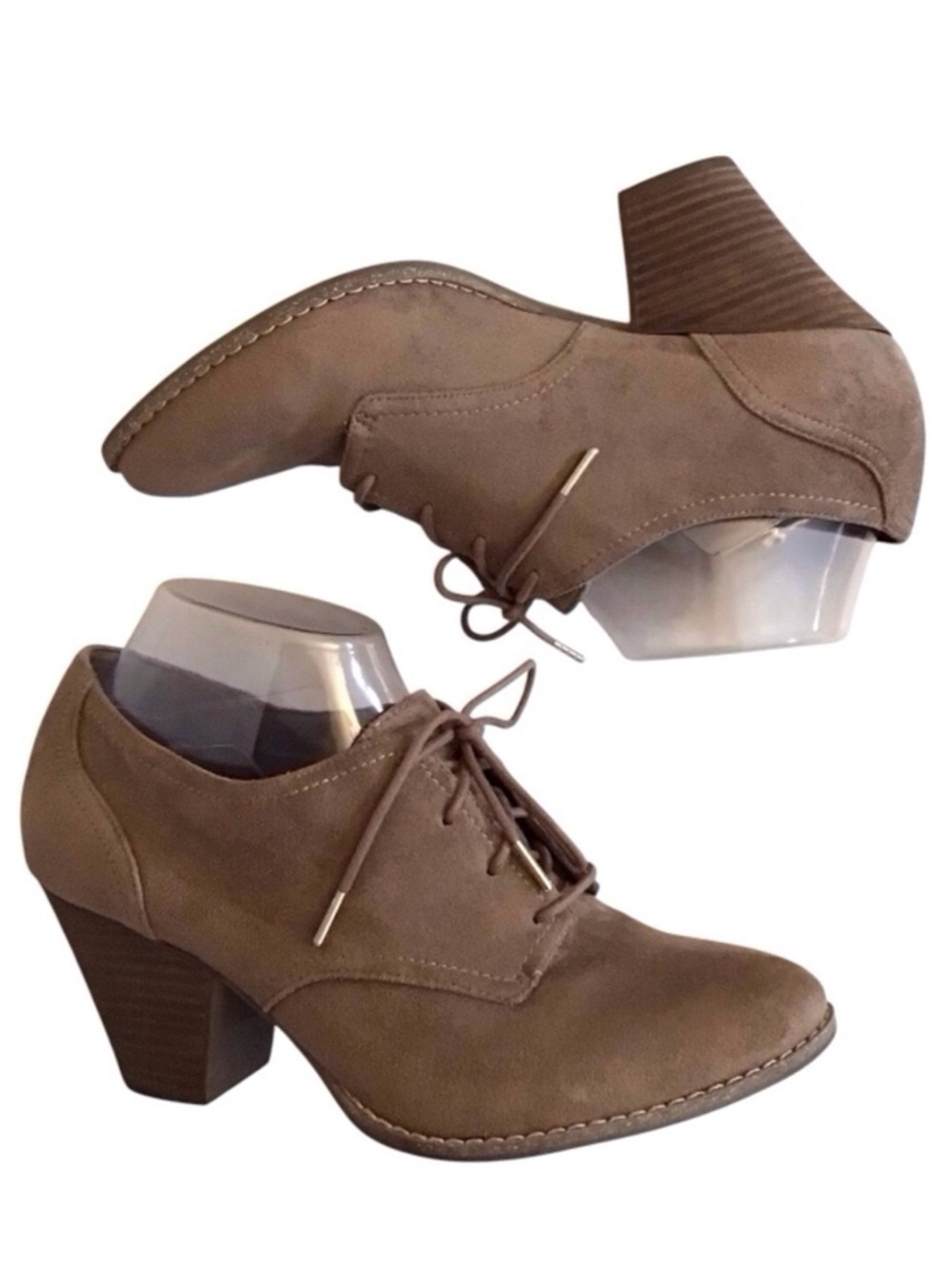 Dr. Scholl’s 9 Cheers Oxfords Booties Women's Tan Beige Lace-Up Comfort Shoes